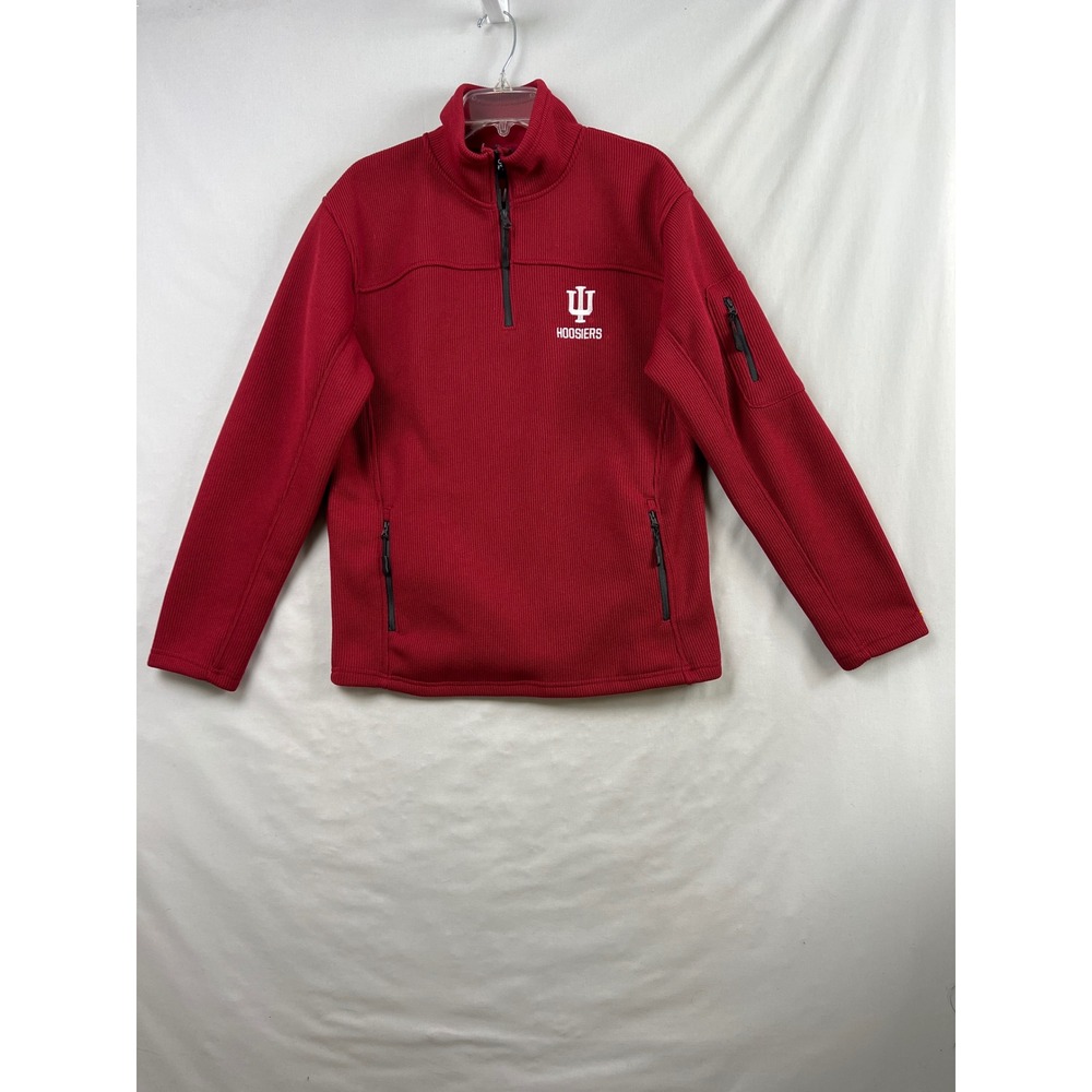 Campus Heritage Indiana Hoosiers Men Size M Red Quarter Zip Fleece Jacket 18461